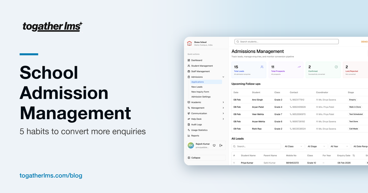 School admission management pipeline